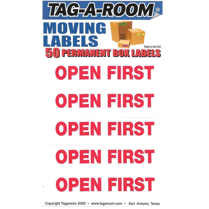 Tag-A-Room Color Coded Home Moving Alert Box Label Stickers (Open First) - Image 2